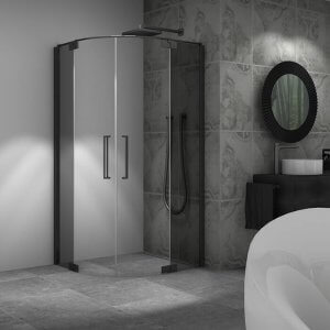 Palme Duschabtrennung Avito Pro Dusche Duschkabine Bad Badezimmer Runddusche Viertelkreis Schwarz Rauchglas 300×300 (2)