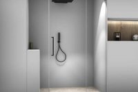 Palme Duschabtrennung Avito Zero Dusche Duschkabine Bad Badezimmer Pendeltuer Zwei Fixteile Schwarz Nische Ausschnitt 300×300
