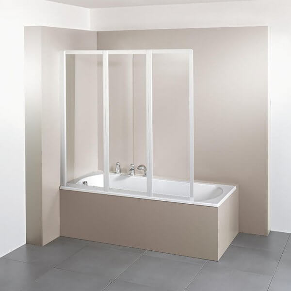 Palme Duschabtrennung Badewannenfaltwand Faltwand Wannenklappwand 3 Teilig 600×600