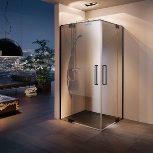 Palme Duschabtrennung Preja Dusche Duschkabine Bad Badezimmer Eckkabine In Schwarz 300×300