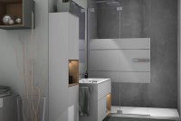 Planung_Renovierungsbad_Walk-In-Aprejo-Vario-Falttür-mit-Fixteil_geschlossen_Betongrau