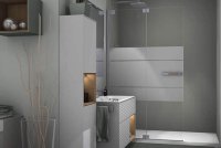 WALK-IN AVITO Vario Faltelement 2-teilig freistehend, mit Re-Cover in Lichtgrau