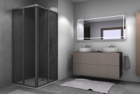 DRIVE 1.0 4-part corner entry, grey tinted glass, graphite black