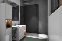 WALK-IN APREJO Trennwand Grau getoent