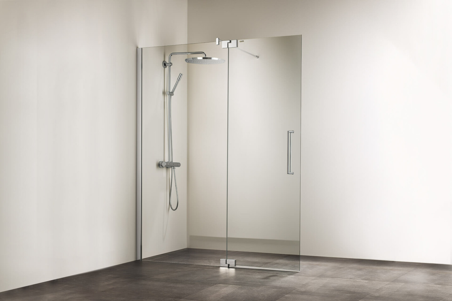WALK-IN AVITO Vario Trennwand mit Pendeltür