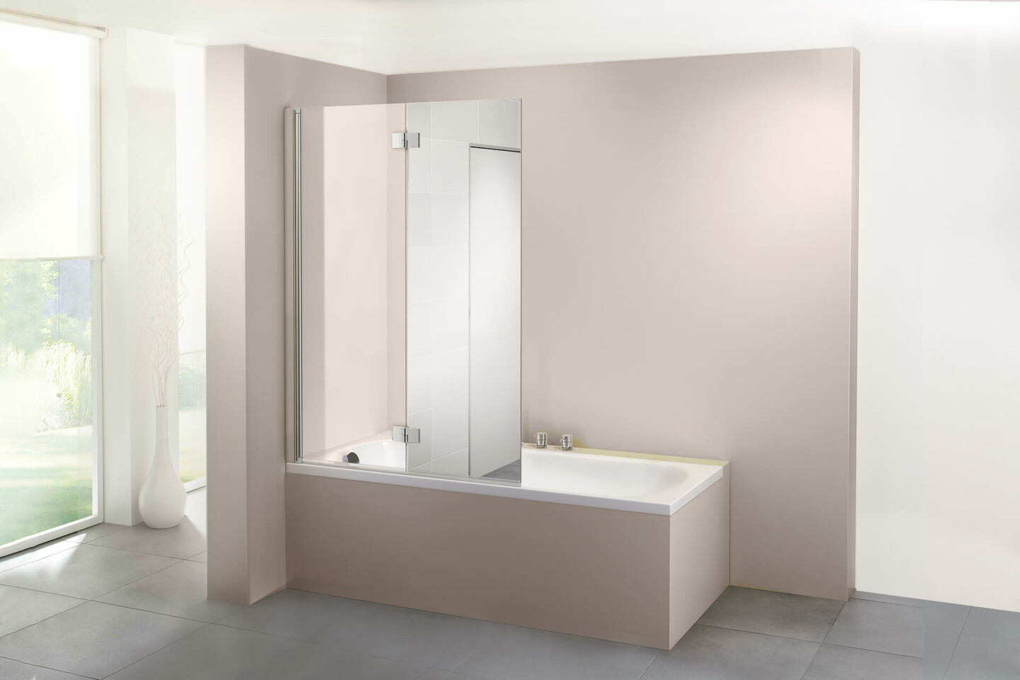 VITEO Vario Wannenklappwand zweiteilig, Dusche auf Badewanne